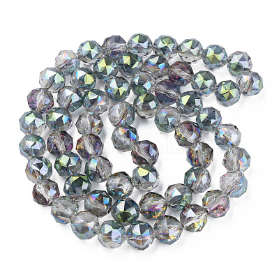 Electroplate Transparent Glass Beads Strands EGLA-N002-34B-C10-1