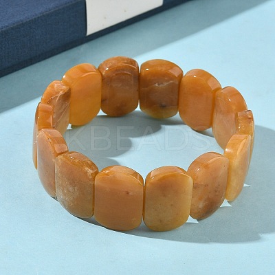 Natural Topaz Jade Beads Stretch Bracelets for Women Men BJEW-I323-02B-1