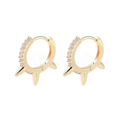 Brass Micro Pave Cubic Zirconia Hoop Earrings EJEW-P259-14G-1