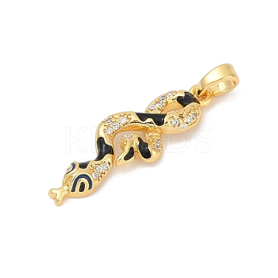 Brass Micro Pave Clear Cubic Zirconia Pendants KK-R221-01G-03-1