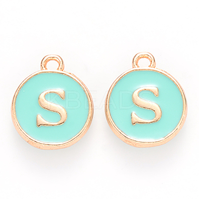 Golden Plated Alloy Enamel Charms X-ENAM-S118-05S-1