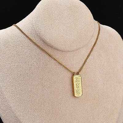 304 Stainless Steel Rectangle Number Pendant Necklaces NJEW-D300-01G-08-1
