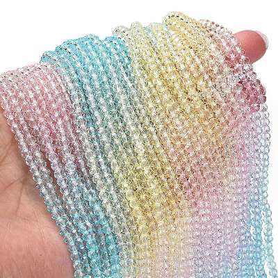Transparent Painted Glass Beads Strands DGLA-A034-T4mm-A21-1