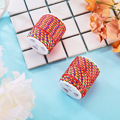 2 Rolls Multi-Color Decorative Nylon Twisted Cord NWIR-TADJ0001-04C-1