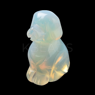 Opalite Carved Dog Figurines DJEW-F025-01F-1