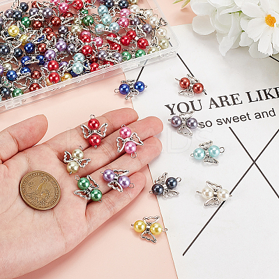 Acrylic & Alloy Connector Charms PALLOY-GO00019-1