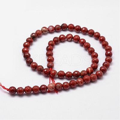 Natural Red Jasper Beads Strands G-D840-50-6mm-1