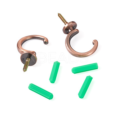 16Pcs 2 Style Zinc Alloy Hook Hanger FIND-SW0001-04R-1