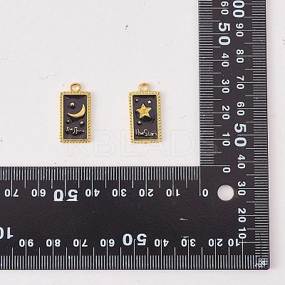 24Pcs 3 Style Rack Plating Golden Alloy Enamel Pendants ENAM-SZ0003-04-1