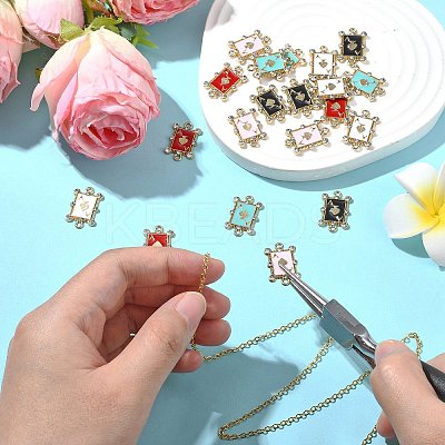 20Pcs 5 Colors Alloy Crystal Rhinestone Spades Connector Charms FIND-CJ0003-05-1