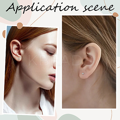 100Pcs 304 Stainless Steel Round Stud Earrings EJEW-BBC0002-05B-P-1