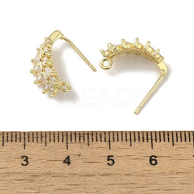 Brass Micro Pave Cubic Zirconia Ear Wire Findings LS-KK-K371-08G-1