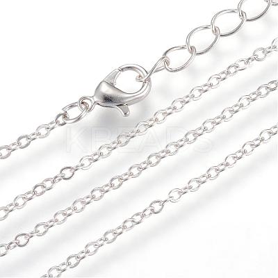 Iron Cable Chains Necklace Making MAK-R016-45cm-P-1