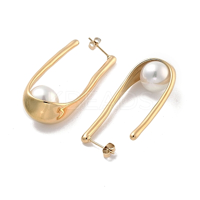 Ion Plating(IP) 304 Stainless Steel Stud Earrings EJEW-K281-17G-1