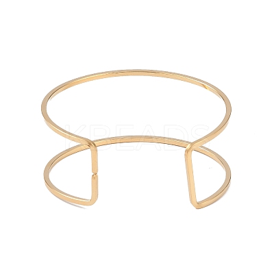 Ion Plating(IP) 304 Stainless Steel Hollow Open Cuff Bangles for Women BJEW-S155-04G-1