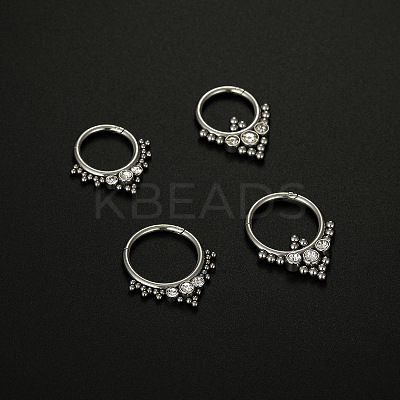 316L Surgical Stainless Steel Micro Pave Clear Cubic Zirconia Nose Rings WG1C8D8-05-1