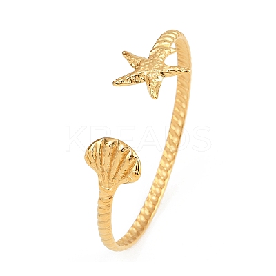 304 Stainless Steel Cuff Bangles for Women BJEW-C114-02G-1