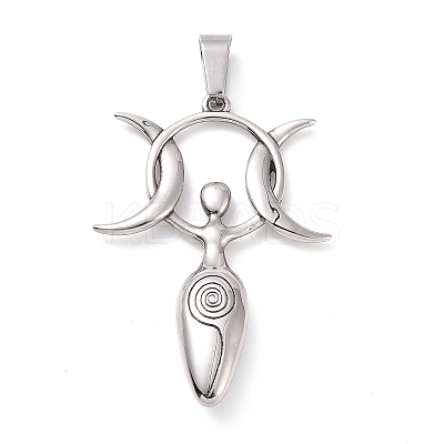 304 Stainless Steel Manual Polishing Big Pendants X-STAS-G276-07P-1