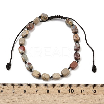 Natural Shoushan Stone Beads Braided Bead Bracelets for Men Women BJEW-D360-01D-1