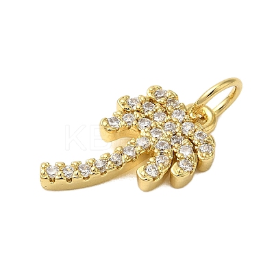Rack Plating Brass Micro Pave Cubic Zirconia Pendants KK-P279-09G-1