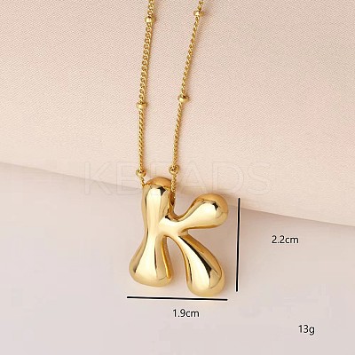Simple and Stylish Brass Letter Pendant Satellite Chain Necklaces for Women Men GF2554-11-1
