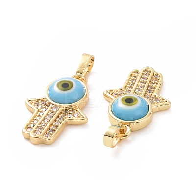 Brass Micro Pave Cubic Zirconia Pendants ZIRC-F136-02G-02-1