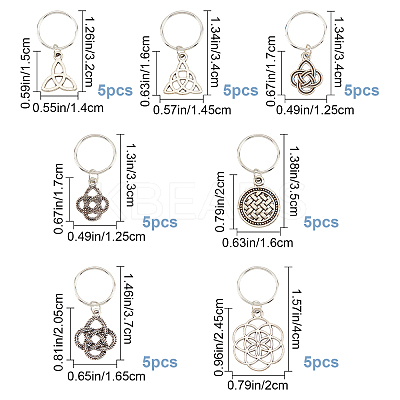 7 Bags 7 Styles Alloy Dreadlocks Beads OHAR-CP0001-08-1