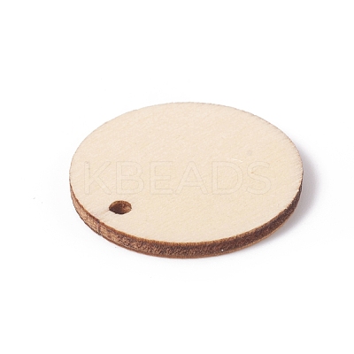 Unfinished Natural Poplar Wood Pendants WOOD-E010-06A-1