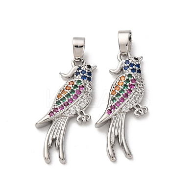 Brass Micro Pave Cubic Zirconia Pendants KK-F903-04P-1