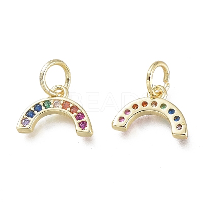 Brass Micro Pave Clear Cubic Zirconia Pendants LS-KK-P188-O01-G-1