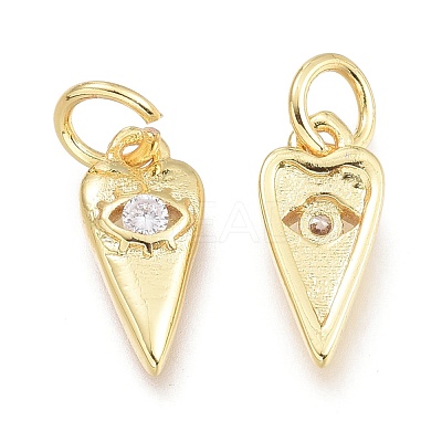 Brass Micro Pave Cubic Zirconia Pendants KK-P187-15-G-1