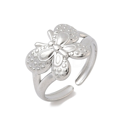 304 Stainless Steel Open Cuff Rings for Women RJEW-A079-02A-P-1