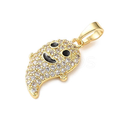 Brass Micro Pave Cubic Zirconia Pendants KK-I383-06G-02-1