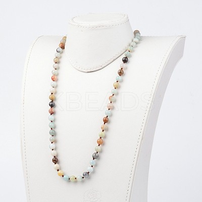 Natural Flower Amazonite Necklaces X-NJEW-D264-01-1