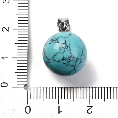Round Synthetic Turquoise Pendants G-Q434-21-1