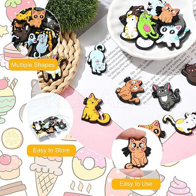 32Pcs 16 Styles Plastic Cabochons KY-CJ0002-08-1