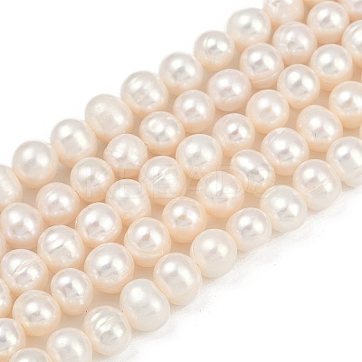 Natural Cultured Freshwater Pearl Beads Strands PEAR-I007-07W-01-1