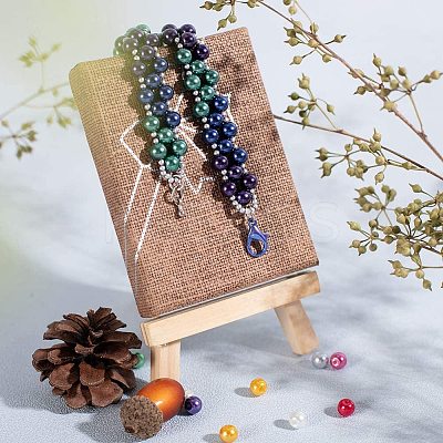 6mm Multicolor Round Glass Pearl Beads About 200pcs for Jewelry Necklace Craft Making HY-PH0008-6mm-01M-1