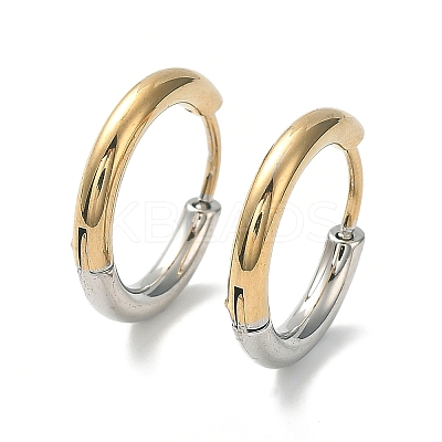 Ion Plating(IP) Two Tone 304 Stainless Steel Huggie Hoop Earrings EJEW-A106-02C-1