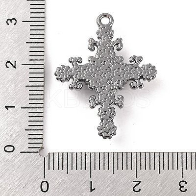 Cross Theme Brass Micro Pave Clear Cubic Zirconia Pendants LS-ZIRC-I067-04A-02-1