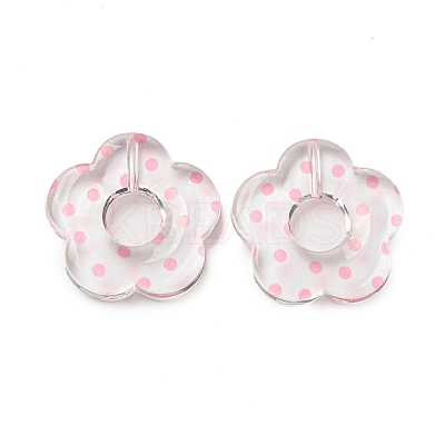Transparent Printed Acrylic Beads OACR-H124-05B-02-1