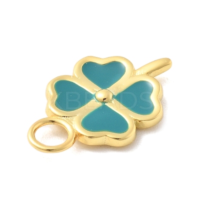 925 Sterling Silver Light Sea Green Enamel Charms STER-Z012-01G-07-1