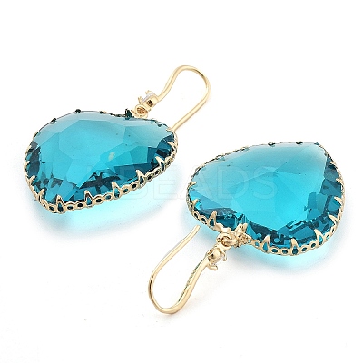 Glass Heart Dangle Earrings EJEW-Q800-19C-KCG-1