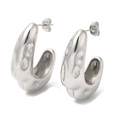 Non-Tarnish 304 Stainless Steel Twist Arch Stud Earrings EJEW-B026-12P-1