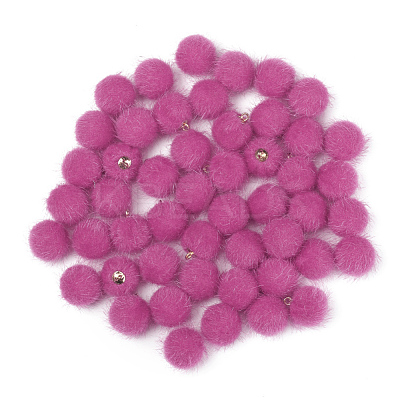 Faux Mink Fur Covered Pendants DIY-TAC0007-44M-1