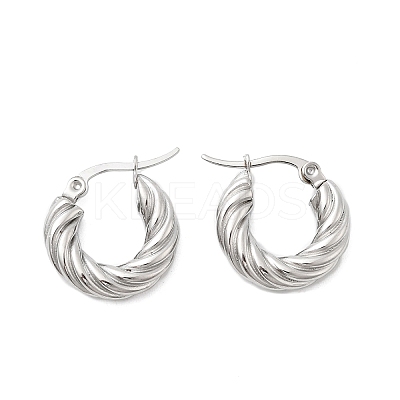 304 Stainless Steel Twist Ring Hoop Earrings EJEW-Z146-01P-01-1