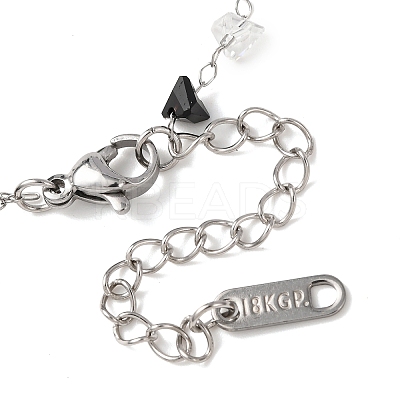 Glass Triangle Beads Link Bracelets BJEW-G774-04P-1