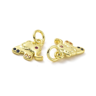 Brass Micro Pave Colorful Cubic Zirconia Charms KK-E068-VF107-1