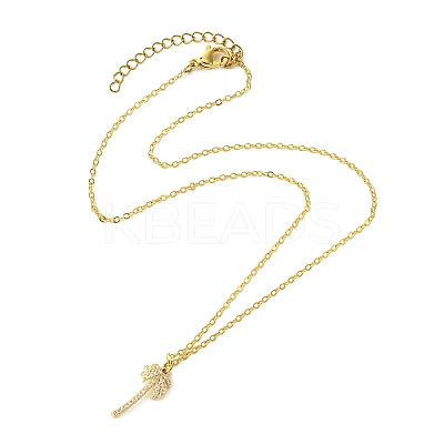 Brass Cubic Zirconia Charms Necklace for Women NJEW-JN04926-1