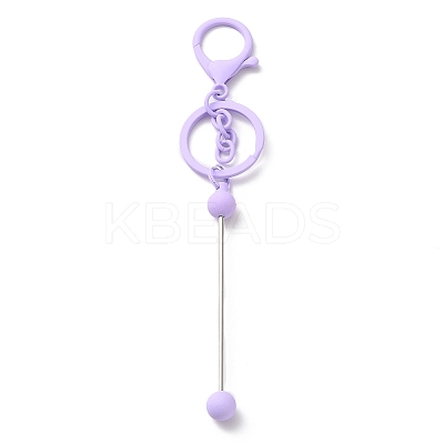 Spray Painted Alloy Bar Beadable Keychain for Jewelry Making DIY Crafts KEYC-A011-02-1